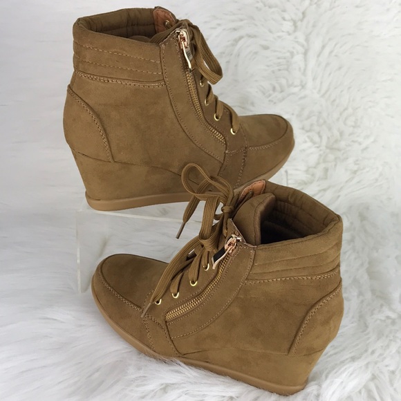 Lace Up Wedge Sneakers - Picture 6 of 7